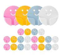 CANIGHT 24pcs Power Plug Hook Charger Hooks Appliance Power Cable Retainer Plastic No Drilling No Holes Strong Adhesive for Hanging Kitchen Utensils and Tools