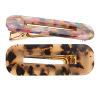 CANIGHT 2pcs Assorted Colour Hair Clips for Teens, Acetate Sheet Barrettes with Chic Design, for Holding Hair during Tea Parties Or Daily Use