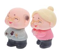 CANIGHT 2pcs Couple Cake Topper Pvc Reusable Decoration Creative Lovely Design 2.36x2.01x1.89 Inch Miniature Garden Ornament for Mini Landscaping Party and Home
