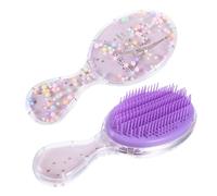 CANIGHT 2pcs Cute Portable Detangler Hair Brush for Little Girls Travel Wet Hair Brush Safe Material Gentle Scalp Massage for Use