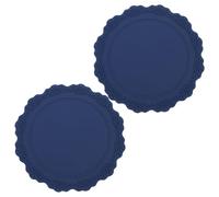 CANIGHT 2pcs Embossed Silicone Table Mats in Blue Heat Resistant and Stain Resistant Placemats for Dinner Table and Refrigerator Pad Easy to Store Kitchen Decors