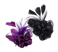 CANIGHT 2pcs Fabric Flower Brooch Pins for Women, Handmade Cloth Brooches with Versatile Look and Fashionable Design, Classic Colour Scheme, for Cocktail Parties and Tea Events