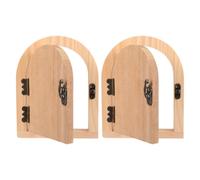 CANIGHT 2pcs Fairy Door Wooden Outlet Covers for Home Decor with Safety Plug Socket Protector, Decorative Khaki Wood Material with Hidden Design, Suitable for Wall Surfaces and Rooms