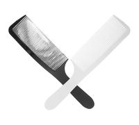 CANIGHT 2pcs Men's Curved Hair Cutting Comb Set, Anti-static Barber Styling Combs with Rounded and Flat Teeth, Black and White Hairdressing Tools for Professional Haircuts