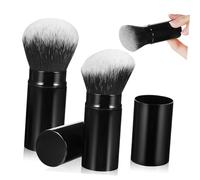 CANIGHT 2pcs Retractable Makeup Brush Travel Powder Brush Angled Top Face Makeup Tools Blush for Cheeks Portable Beauty Cosmetics