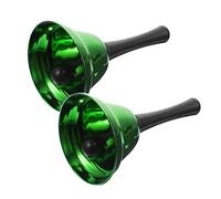 CANIGHT 2pcs Xmas Service Bell Metal Handbell Smooth Handle for Restaurants Parties Weddings Jingle Bell Ornament for Festive Decoration Material