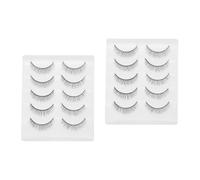 CANIGHT 2sets False Eyelashes Natural Look Artificial Strip Lashes Beauty Eye Makeup Enhancement Fashion Style 5pairs*2