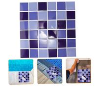 CANIGHT 36pcs Blue Ceramic Swimming Pool Tiles Seamless Mosaic Style Decorative Tiles for Home Background Kitchen Bathroom Living Room Easy DIY Floor and Wall Application