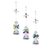 CANIGHT 3pcs Crystal Angel Shape Hanging Ornaments for Windows, DIY Pendant Decoration with Stylish Embellishment to Brighten up Your Dorm or Home
