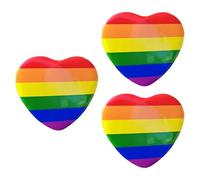 CANIGHT 3pcs Heart Rainbow Lapel Pin Heart Brooches Fashionable Tinplate Decorative Effect for People Who Are or Support Them Gay Party Parades