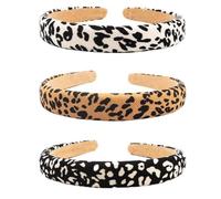 CANIGHT 3pcs Leopard Print Headbands Hair Accessories, Cloth Material Hair Bands Glamorous and Eye-catching Design, for Beach and Homecomings