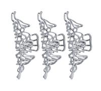 CANIGHT 3pcs Silver Alloy Shark Tooth Hair Claw Clips Non-slip Metal Hair Catch Barrettes Irregular Design Protect from Oily Smoke for Everyday Styling