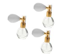 CANIGHT 3pcs Vintage Glass Refillable Perfume Spray Bottle Transparent Travel Atomizer for Powder Essential Oils Compact Design for Easy Storage and Visibility of Liquid Level