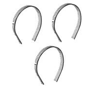 CANIGHT 3pcs Wide Tooth Metal Teeth Comb Hairband for Women Lightweight Black Headband for Daily Use and Suitable for Elder Women
