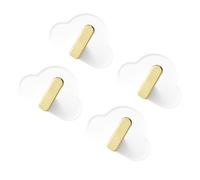 CANIGHT 4 Pcs Cloud Shape Wall Hooks Holder Abs Adhesive No-Punch Installation Strong Load-Bearing Capacity for Kitchen Bathroom Clothes Hat Storage