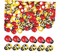 CANIGHT 400pcs Mini Bee and Ladybug Ornaments Self Adhesive DIY Crafts Accessories for Micro Landscape Decor Gardening Props Cake and Party Decorations
