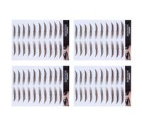 CANIGHT 4pcs 6d Hair-like Eyebrow Stickers Waterproof and Not Easy to Fade Brown Temporary Tattoos with Arch and Gentle Curve Shapes