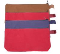 CANIGHT 4pcs Canvas Pencil Pouch with Zipper, Large Capacity | Cotton Canvas Build, Travel Use, 25cm by 13cm by 5cm Size, Handheld Calculator Cash