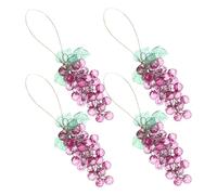 CANIGHT 4pcs Purple Acrylic Grape Hanging Ornaments with Break and Wear Resistance, Lifelike Beaded Grape Bunch Decorations for Home, for Hanging above A Table Or from Tree Branches