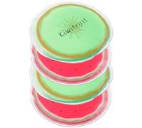 CANIGHT 4pcs Round Gel Ice Packs for Relief and Cooling Therapy, Reusable PVC Fruit Design Ice Bags, Portable Cold Compress for Home and Camping Use