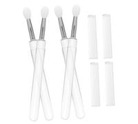 CANIGHT 4pcs Silicone Lip Brush Applicator Practical Paillette Makeup Tool for Lips Lightweight Design Easy to Carry for Women and Girls Transparent Handle and