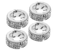 CANIGHT 4pcs Sparkly Rhinestone Hair Clips for Women Metal Cuffs and Bobby for Valentine's Day and Special Occasions Elegant Hair Accessories Shimmering Effect