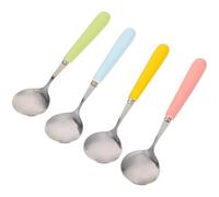 CANIGHT 4pcs Stainless Steel and Ceramic Coffee Spoons with Meticulous Workmanship for Stirring Coffee, Suitable for Office and Home Use, Multi-Purpose Kitchen Utensils Random Color
