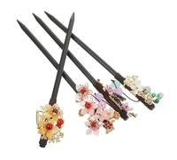 CANIGHT 4pcs Vintage Chinese Style Decorative Hair Sticks Elegant Flower Hair Chopsticks for Women for Girls for Daily Wear Special Occasions