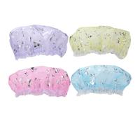 CANIGHT 4pcs Waterproof Hair Protective Bath Caps Double Layer Pvc Shower Caps for Women Home Bathing Accessories