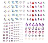 CANIGHT 4sheets Face Jewels for Festivals Tear Eye Sticker Diamond Pearl Eyebrow Sticker Pack