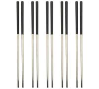 CANIGHT 5 Pairs of Practical Stainless Steel Chopsticks with Non-Slip Design and Easy to Clean Feature, Portable Metal Chopsticks Suitable for Asian Style Dinner Party and Korean BBQ