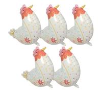 CANIGHT 5pcs Chicken Foil Balloons Set for Party Photo Backdrops and Farm Themed Birthday Decor, White Aluminum Film Material, Animal Shaped Cute Chick Design, for Babies and New Parents