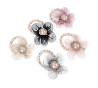 CANIGHT 5pcs Flower Hair Accessories Girls Hair Ties Ponytail Holders for Girls Ribbons