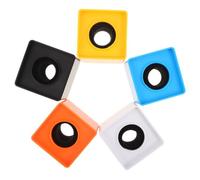 CANIGHT 5pcs Microphone Logo Flag Station Square Cube Plastic 37mm/1.46' Id for Wireless Handheld Interview, Podcast and Live Broadcast Stations