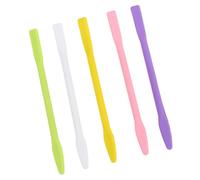 CANIGHT 5pcs Silicone Stir Sticks Multi-purpose Reusable Cosmetic Spatula with Even Application Small Lightweight Stick Shape for Travel and Trip Random Color