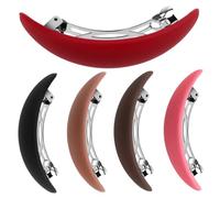 CANIGHT 5pcs Vintage Automatic Hair Clips Stylish French Barrettes for Women Girls Pink Black Dark Mocha Effortless Hair Accessories for All Ages