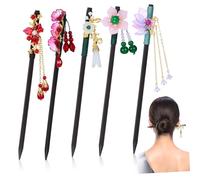 CANIGHT 5pcs Vintage Chinese Hair Sticks Elegant Flower Patterns Traditional Dangling Hair for Updos Accessories for Women and Girls