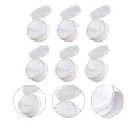 CANIGHT 6 Pcs Portable Travel Powder Case Set with Puff Lightweight White Plastic Cosmetic Powder Containers for Travel Mini Makeup Boxes for Easy Carry