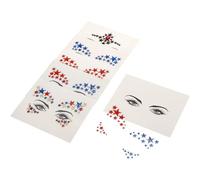 CANIGHT 6 Sheets DIY Rhinestone Star Face Stickers Five-pointed Star Shape, Acrylic Material, Decorative and Different Size for Face and Body Use, for Festivals and Makeup Assorted style
