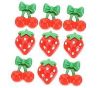 CANIGHT 60pcs Nail Cherry Slices Nail Decoration Fruit Decor Nail Art Decoration Cherry Decor Fruit Flatback Charms Fruit Slices Lip Gloss Kit to Cute Nail Charms Nail Art Charms Red Resin