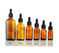 CANIGHT 6pc Essential Oil Bottles Set 10ml 15ml 20ml 30ml 50ml 100ml Glass Perfume Bottles Dropper for Travel Business