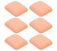 CANIGHT 6pcs Compact Makeup Powder Sponge Foundation Puff Set, Rectangle Shape, Pu and Sponge Material, Suitable for Skin Types, Portable for Travel Or Work Use