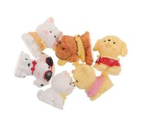 CANIGHT 6pcs Cute Resin Dog Figurines Set Miniature Realistic Puppy Models with Detailed Fur Texture Sturdy Resin Animal Statues for Desktop Decor Cake Toppers Collectible Gifts