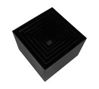 CANIGHT 6pcs Five Sided Black Acrylic Cube Display Boxes with Hollow Bottom, Stackable and Modular Setup, for Jewelry and Cosmetics Showcasing or Action Figure Collection Display