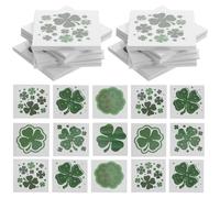 CANIGHT 72pcs St Patricks Day Temporary Tattoos and Facial Stickers Set Skin-friendly Pvc Clover Decals for Party and Wrapping Decorations