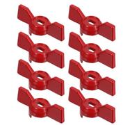 CANIGHT 8pcs Butterfly Valve Handle Ball Valve Switch Replacement Handle, Aluminium Alloy, Red, Quick Switching Repair Accessory for Kitchens and Pipeline Systems