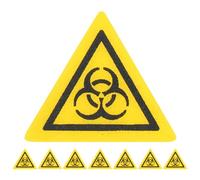 CANIGHT 8pcs Yellow Biological Warning Sign Stickers, Lightweight PC Material Laboratory Safety Decals for Risk Warning, Easy to Carry Biohazard Labels for Infection Caution in Labs
