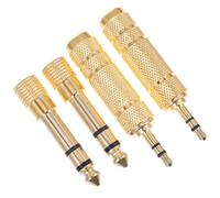 CANIGHT Audios Converter 4Pcs 6.35mm to 3.5mm Male to Female Plug Adapter, Small and Light Gold-plated Copper Suitable for Listening to Songs and Video