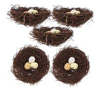 CANIGHT Bird Nest Egg Decor 5pcs Artificial Nest Eggs Natural Style for Garden Landscape