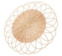 CANIGHT Boho Rattan Woven Placemats in Beige for Home Decoration, Multi-purpose Insulating Mat Kitchen Table Mat with Desktop Protection and Natural Breath, Braided Cup Coasters